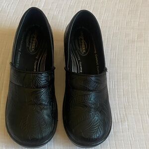 EASY WORKS  Embossed Black Slip-On Shoes